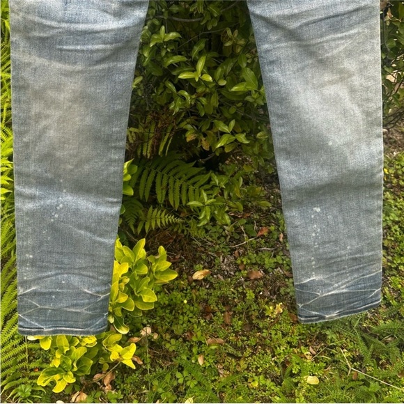 AMIRI MX1 Distressed Jeans Blue Bandana Paisley Patch Underlay Size 31 Like New! - Picture 11 of 16